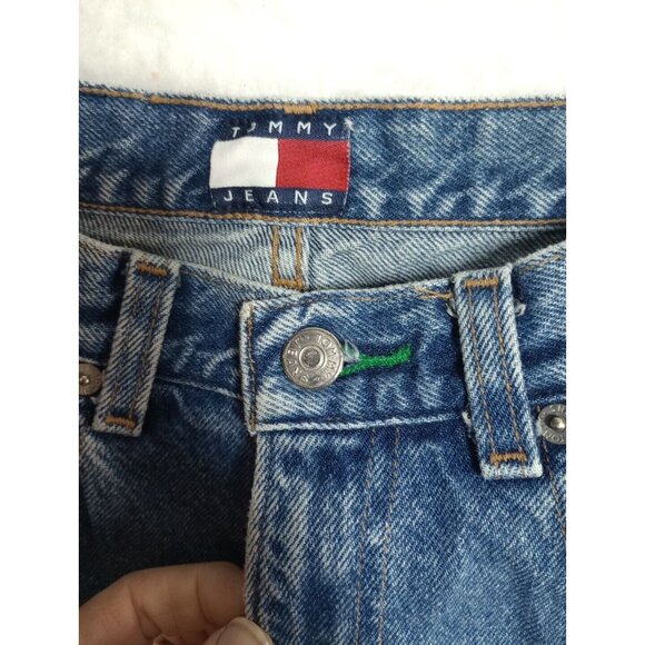 VTG Tommy Hilfiger Denim Mom Jeans Relaxed Fit High Rise Women's 6 Big Flag Logo - Picture 5 of 11